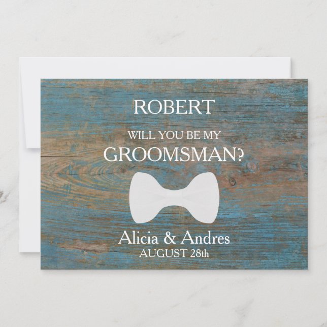 Invitación ¿Serás mi Groomsman? Propuesta (Anverso)