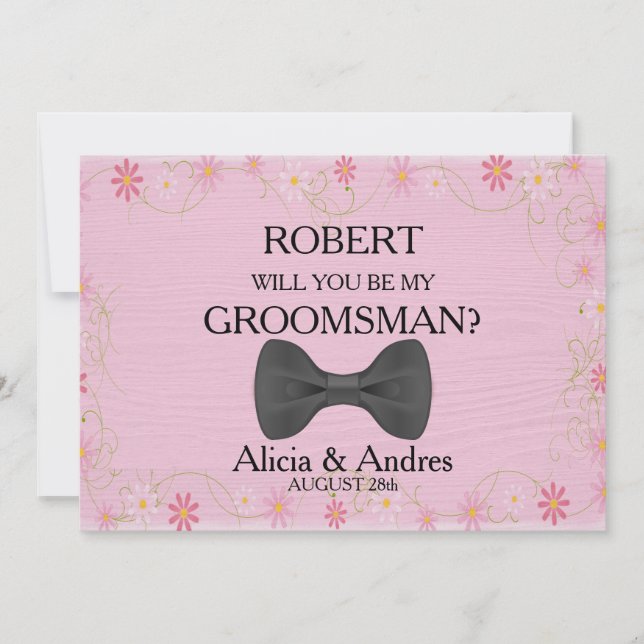 Invitación ¿Serás mi Groomsman? Propuesta (Anverso)