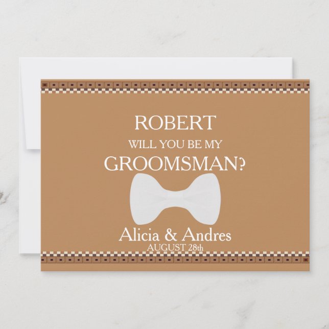 Invitación ¿Serás mi Groomsman? Propuesta (Anverso)