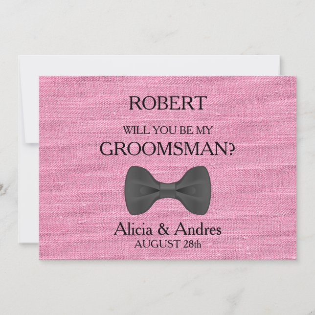 Invitación ¿Serás mi Groomsman? Propuesta (Anverso)