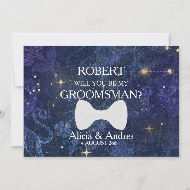 Invitación ¿Serás mi Groomsman? Propuesta (Anverso)