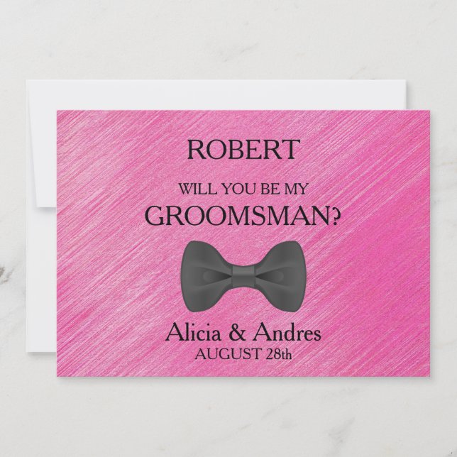 Invitación ¿Serás mi Groomsman? Propuesta (Anverso)