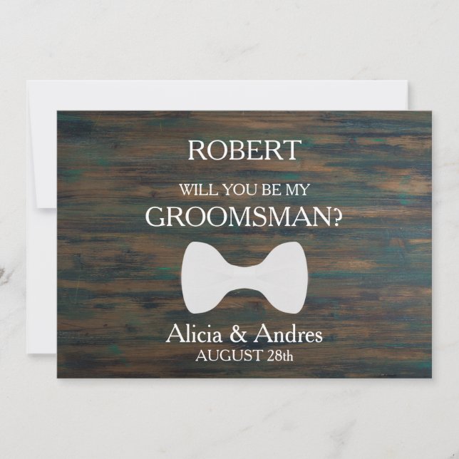 Invitación ¿Serás mi Groomsman? Propuesta (Anverso)
