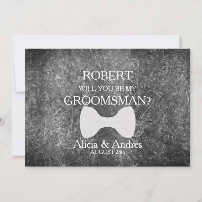 Invitación ¿Serás mi Groomsman? Propuesta (Anverso)