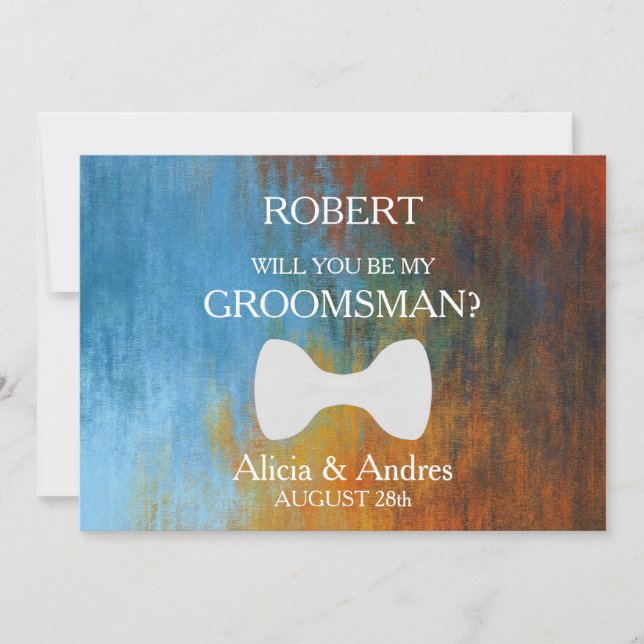 Invitación ¿Serás mi Groomsman? Propuesta (Anverso)