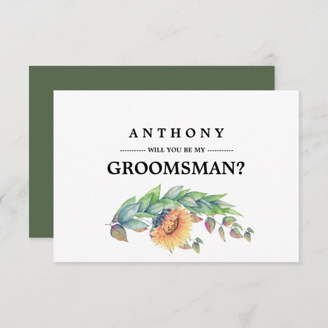 Invitación ¿Serás mi Groomsman? Sombardos Rústicos (Anverso / Reverso)
