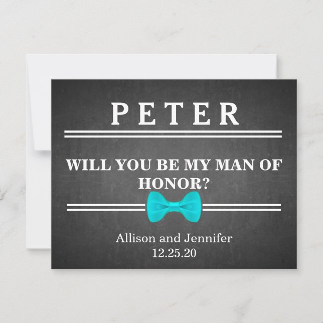 Invitación ¿Serás mi hombre de honor?Personalizado (Anverso)