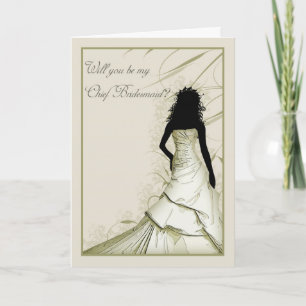 Invitación ¿Serás mi jefa de bridesmaid crema mezclas?