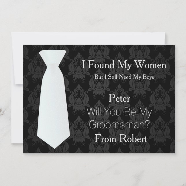 Invitación ¿Serás Mi Madera De Tiempos Blancos De Groomsman? (Anverso)