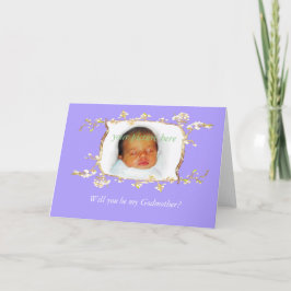 Invitación ¿Serás mi Madrina? Personalizado marco de flores d