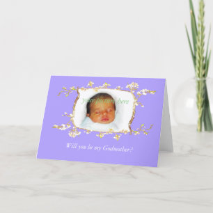 Invitación ¿Serás mi Madrina? Personalizado marco de flores d