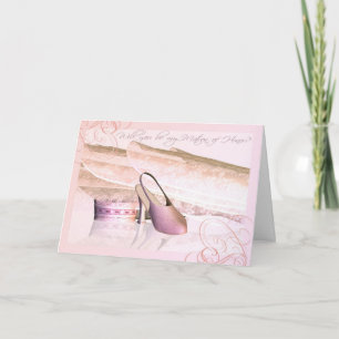 Invitación ¿Serás mi Matrón de Honor? Con un velo y