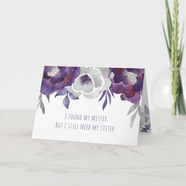 Invitación ¿Serás mi Matrón de Honor morado floral (Anverso)