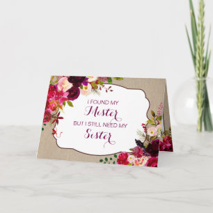 Invitación ¿Serás mi Matrón de Honor Rustic Floral 3979?