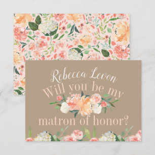Invitación ¿Serás mi Matrón de Honor Spring Rubor Floral?