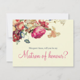 Invitación ¿Serás mi Matrón de honor Vintage Floral