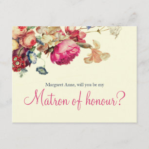 Invitación ¿Serás mi Matrón de honor Vintage Floral