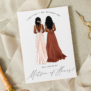 Invitación ¿Serás mi Matrona de Honor? Chicas con Vestidos