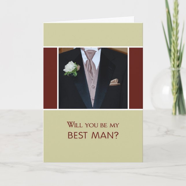 Invitación ¿Serás Mi Mejor Hombre? (Anverso)