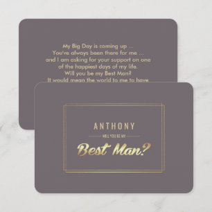 Invitación ¿Serás mi mejor hombre? Boda de oro de Mocha Oscur