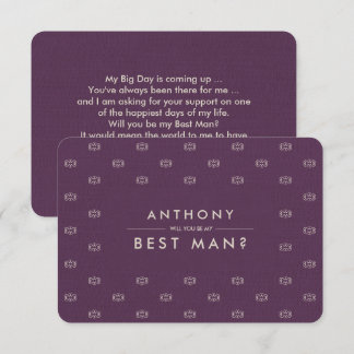 Invitación ¿Serás mi mejor hombre? Burlap del patrón de Pluma