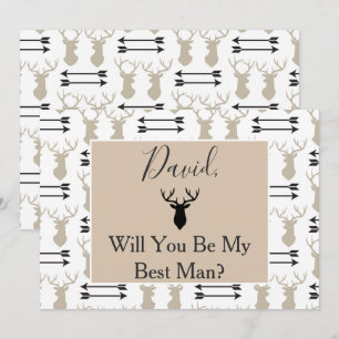Invitación ¿Serás mi mejor hombre con Antlers Arrow?