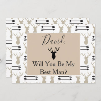 Invitación ¿Serás mi mejor hombre con Antlers Arrow?