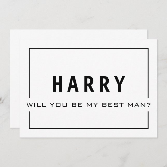 Invitación ¿Serás Mi Mejor Hombre? Elegant Groomsman Invite (Anverso / Reverso)