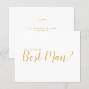 Invitación ¿Serás Mi Mejor Hombre? Oro de guión moderno