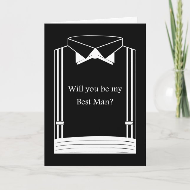 Invitación ¿Serás mi mejor hombre? Petición del mejor hombre. (Anverso)