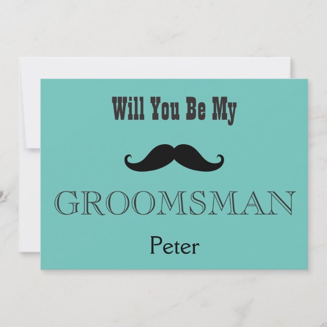 Invitación ¿Serás Mi Moto Negro De Groomsman? (Anverso)