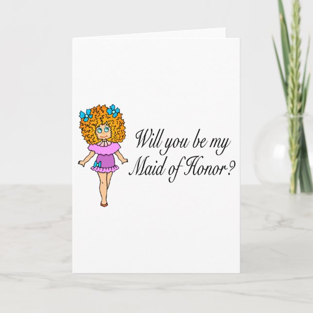Invitación ¿Serás Mi Mujer De Honor? chica (Anverso)
