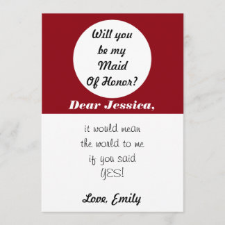 Invitación ¿Serás Mi Mujer De Honor? Personalizar Polka Dots