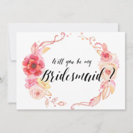 Invitación ¿Serás Mi Mujer De Nodesmaid Cuerda Floral?