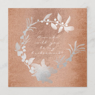 Invitación ¿Serás Mi Mujer De Novias De Rosas Rosa Gris?