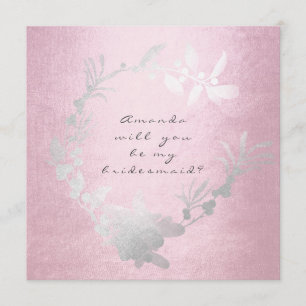 Invitación ¿Serás Mi Mujer De Novias De Rosas Rosa Gris?