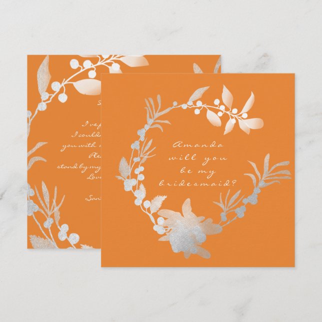 Invitación ¿Serás Mi Naranja De Novias? (Anverso / Reverso)