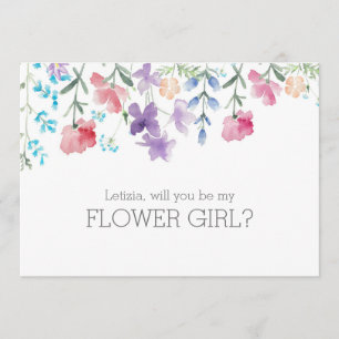 Invitación ¿Serás mi niña de las flores Floral colorido