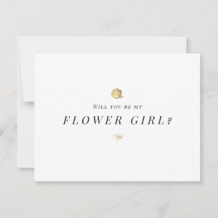 Invitación ¿Serás mi niña de las flores minimalista floral