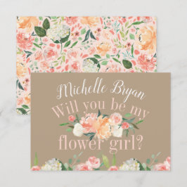 Invitación ¿Serás mi niña de las flores Spring Blush Floral T