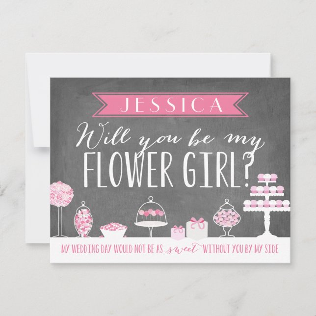 Invitación ¿Serás Mi Niña Flora? | Noviaria (Anverso)