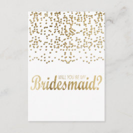 Invitación "¿Serás Mi niñera?" Faux Gold Confetti