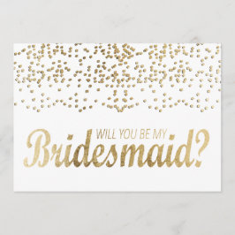 Invitación "¿Serás Mi niñera?" Faux Gold Confetti