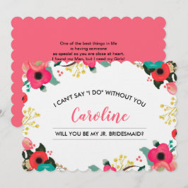 Invitación ¿Serás mi niñera? Floral moderna