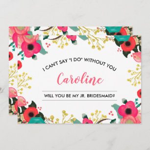 Invitación ¿Serás mi niñera? Floral moderna