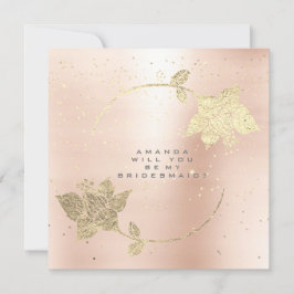 Invitación ¿Serás Mi Nodesmaid Rosa Rubor Confetti Gold?