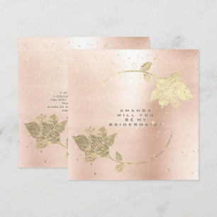 Invitación ¿Serás Mi Nodesmaid Rosa Rubor Confetti Gold?