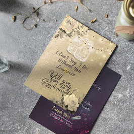 Invitación Serás Mi Nodestia Floral Mason Jar Lights