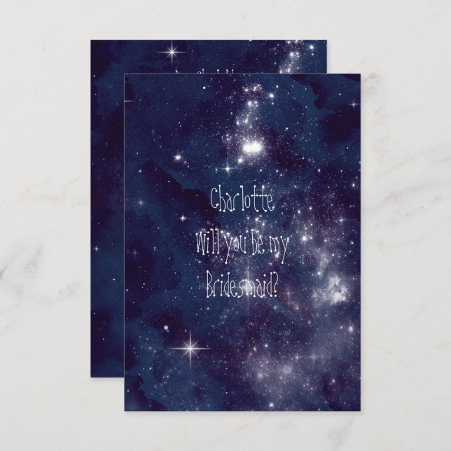 Invitación ¿Serás Mi Novia Alarmada Cielo Nocturno? (Anverso / Reverso)