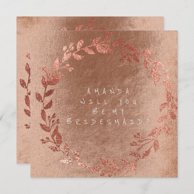 Invitación ¿Serás Mi Novia Campaña De Oro Rosa (Anverso / Reverso)